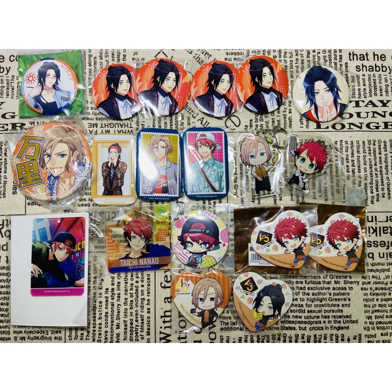 A3! 出清 秋組 莇 太一 萬里 泉田莇 七尾太一 攝津萬里 日版周邊 徽章 愛心徽章 方徽章 安利美特cafe