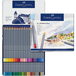 德國輝柏 FABER-CASTELL 114648 goldfaber 藍盒水性色鉛筆48色