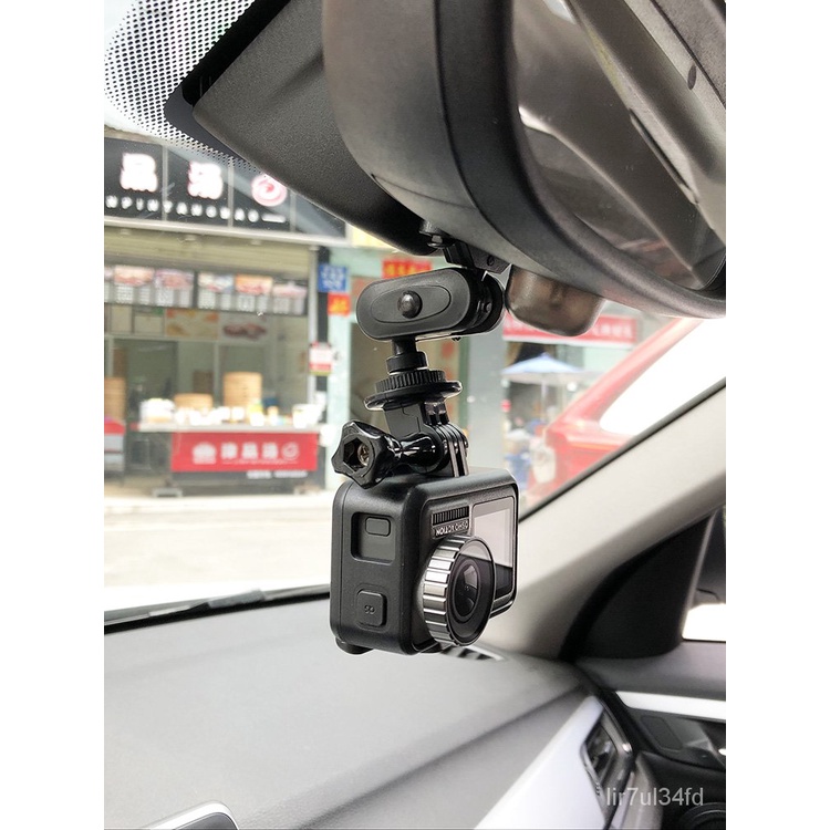 熱賣汽車後視鏡固定支架車載配件適用於gopro小蟻山狗運動相機 蝦皮購物