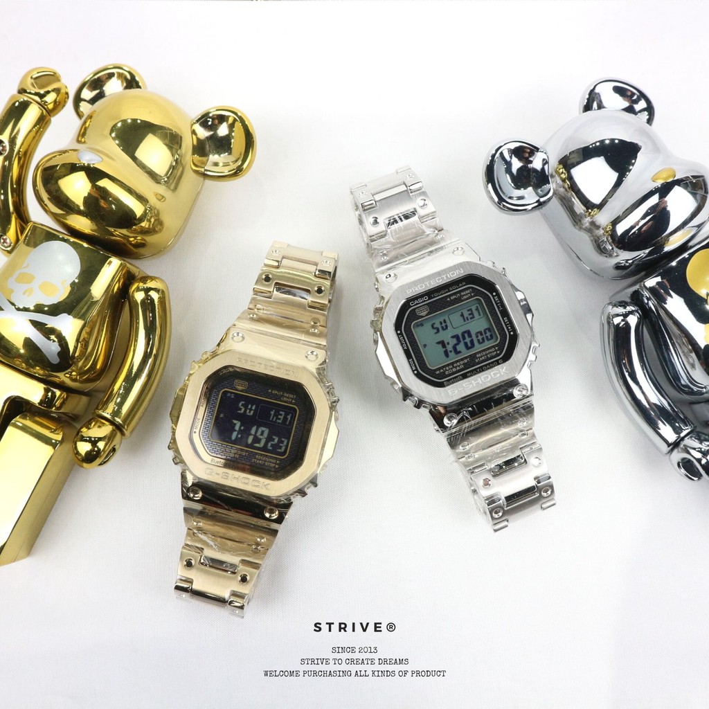 Strive】⌚️CASIO G-SHOCK GMW-B5000系列不鏽鋼金、不鏽鋼銀方形錶款| 蝦皮購物