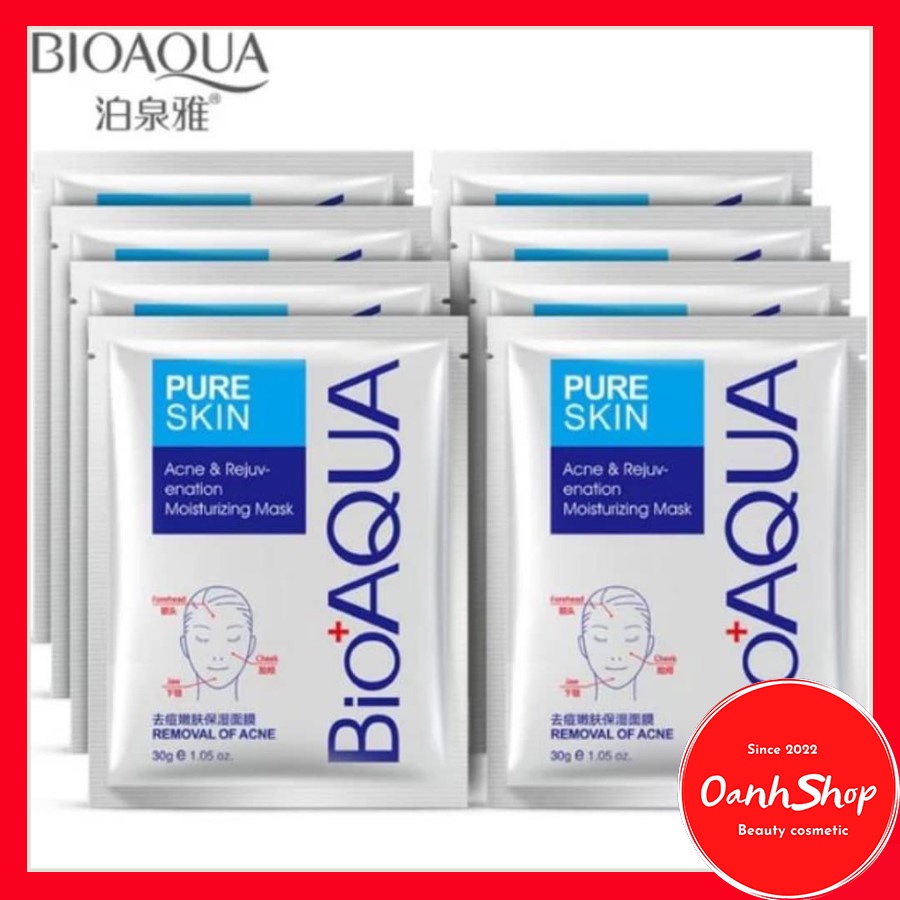 Mặt nạ làm sạch mụn Bioaqua Pure Skin 泊泉雅 祛痘嫩膚 補水保濕 控油面膜 30g