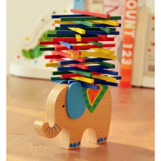益智玩具-平衡/簡單運算/顏色認知- 木製玩具 兒童玩具 親子益智遊戲大象駱駝彩棒平衡木 疊疊樂