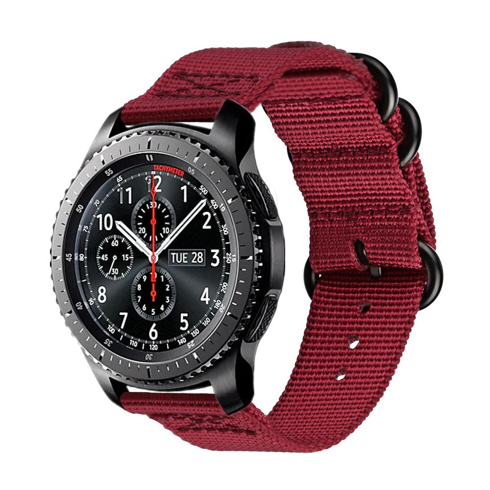 三星galaxy watch42/46mm/active2代40/44mm Gear sport S3 s4尼龍手表帶