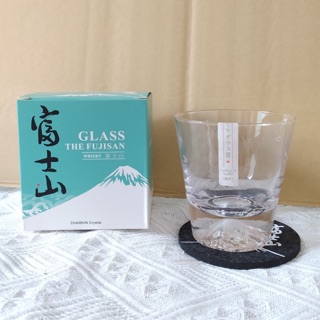 全新 現貨 富士山 低款櫻花 酒杯 威士忌杯 杯子 FUJI 日本 東京 玻璃杯 附盒子 杯墊 質感高 富士山杯