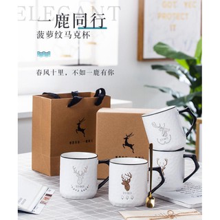 【LUCKY HOUSE 福氣坊】隨手禮盒套裝馬克杯 咖啡杯套裝 陶瓷杯子