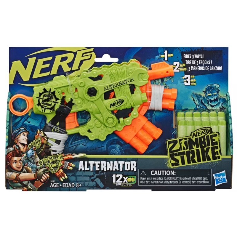 【NERF熊】 NERF Zombie Strike Alternator 美版 橙機 殭屍系列 三重交替 一二三砲