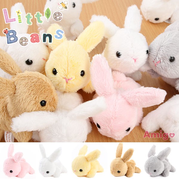 阿米購 日本 Little Beans 療癒 柔軟 小動物 絨毛 玩偶 掌上型 沙包 娃娃 垂耳兔 兔子
