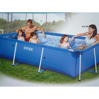 INTEX 28270 (本月特價)原廠長方形框架家庭大水池220cm*150cm*60cm 大人小朋友一起 玩水 戲水