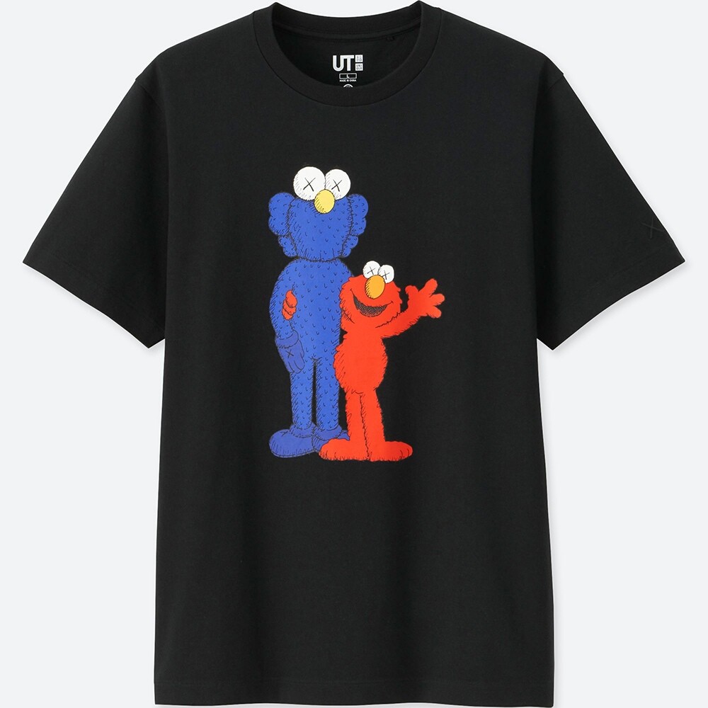 (現貨XXL) UNIQLO UT KAWS x Sesame Street - 角色合照 T-Shirt - 紅藍毛怪