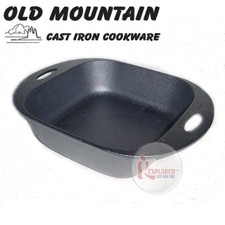 10163 SB 美國Old Mountain 鑄鐵正方型深烤盤8吋 鑄鐵烤盤/鑄鐵盤/荷蘭鍋/焗烤盤