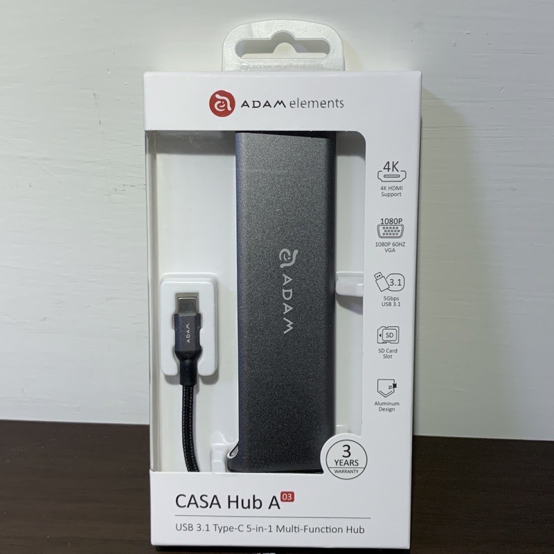 ADAM 亞果元素 CASA Hub A03 USB 3.1 Type-C 5port 多功能集線器