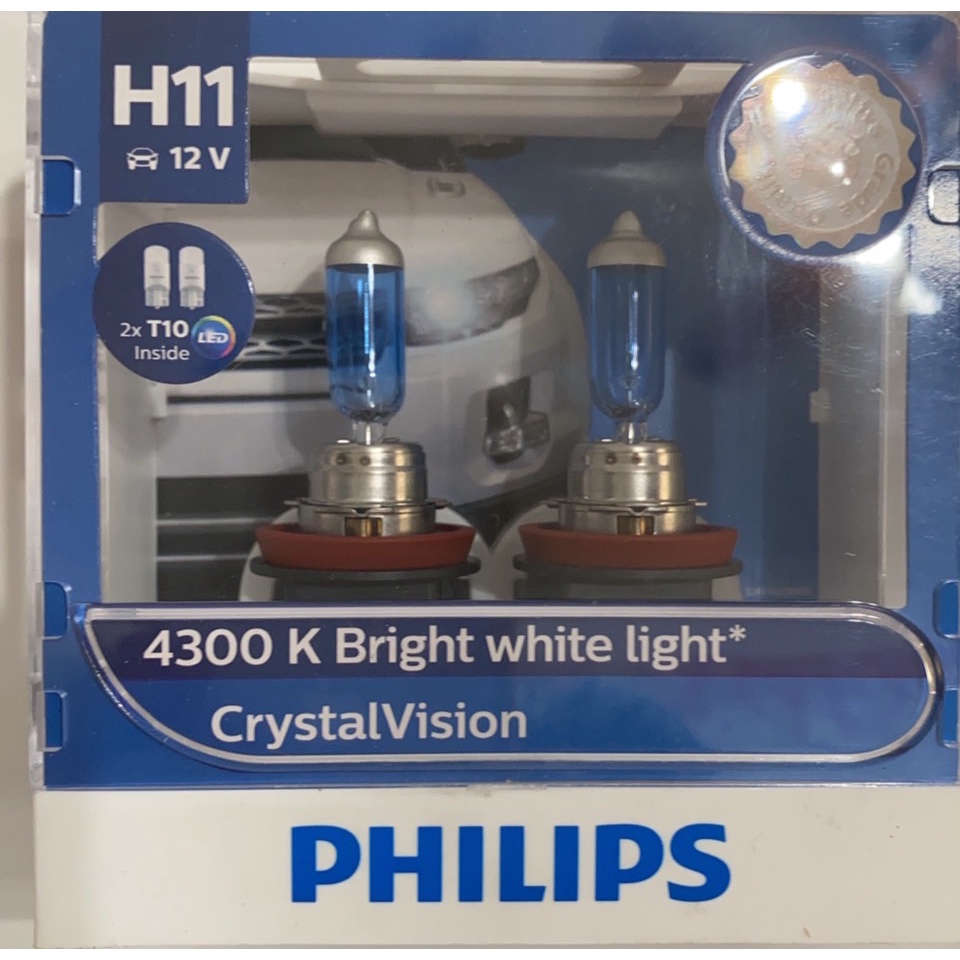 PHILIPS 飛利浦 車燈 水晶之光 Crystal Vision 4300K (H11) 公司貨