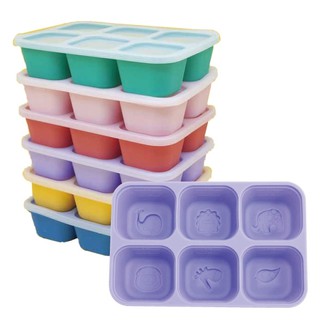 【MARCUS＆MARCUS】加拿大 動物造型食品級矽膠副食品分裝儲存盒 60ml x 6格 88470
