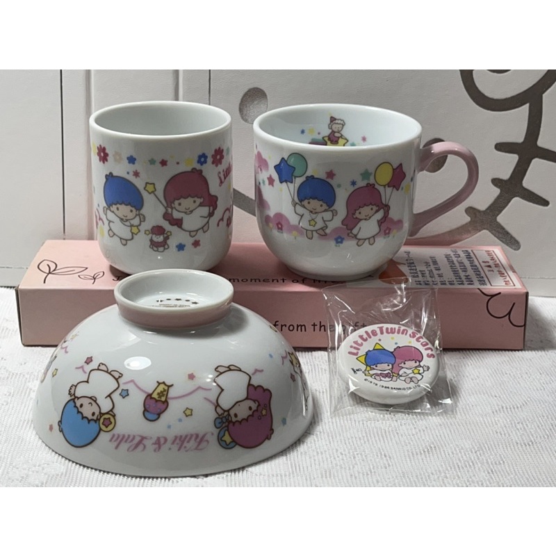 Kiki &amp; LaLa 雙子星 1986-1994日本製 早期 絕版 陶瓷碗 馬克杯 茶杯 筷架 餐具