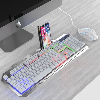 SK500鍵盤滑鼠套裝電競發光機械手感遊戲臺式筆記本USB鍵盤