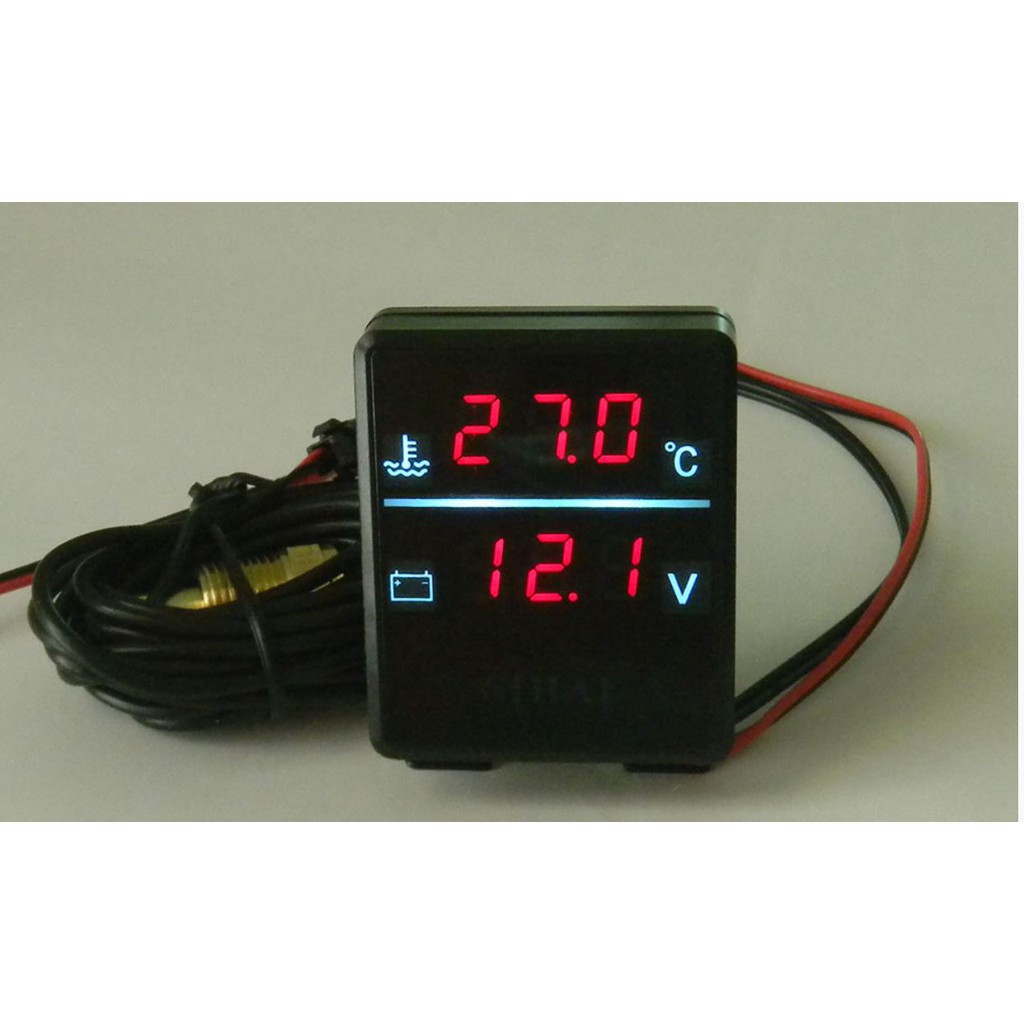 晶站 水溫+電壓表 二合一 9～36v寬電壓 10MM/ 17mm感應器 電壓錶 溫度錶 水溫電壓錶 全車系
