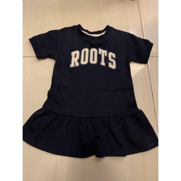 Roots 棉質洋裝（深藍