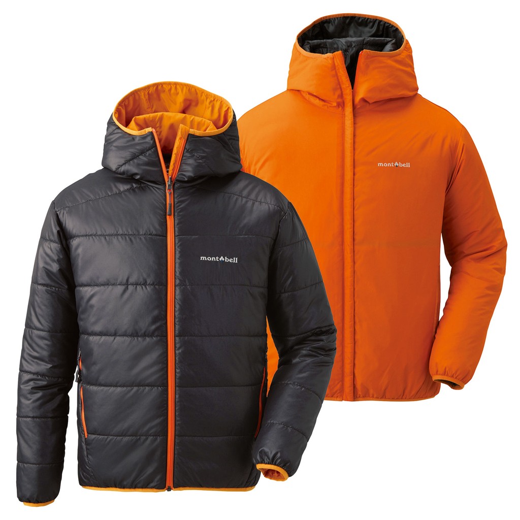 日本montbell Thermawrap Parka 男黑橘雙面保暖外套 蝦皮購物