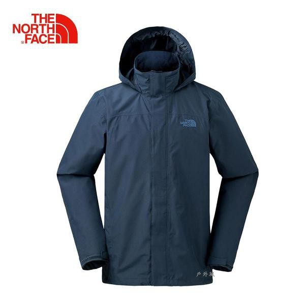 【The North Face】男 DRYVENT 防水外套可套接 藍色