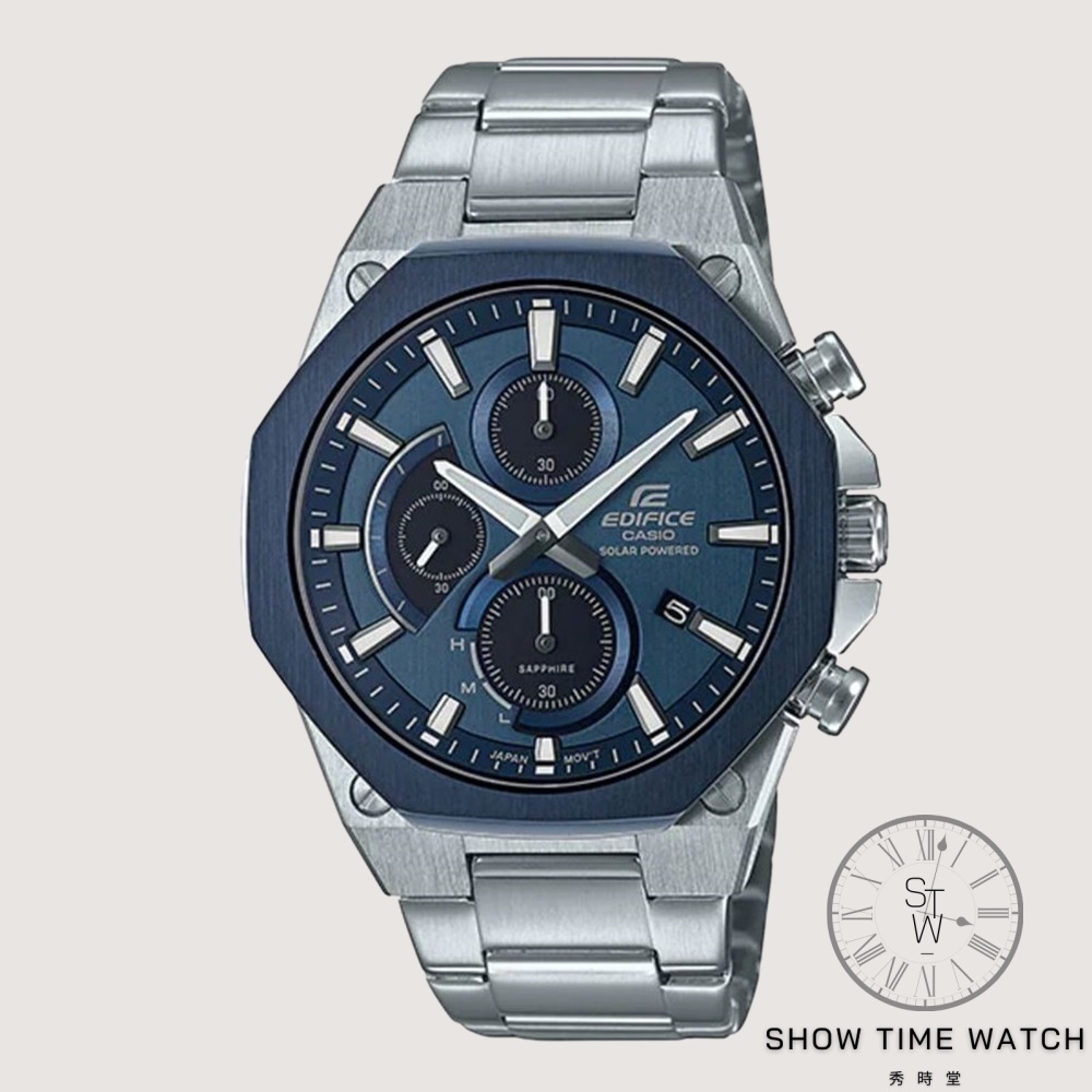 EDIFICE 卡西歐 八角造型 硬派風格 三眼計時 手錶 - 藍面銀 EFS-S570DB-2A [ 秀時堂 ]
