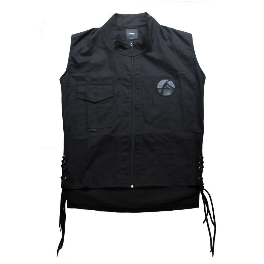 PUNX SPLICE LONG SLEEVE VEST 拼接工裝剪裁拉鍊立領背心【 PUNX 】