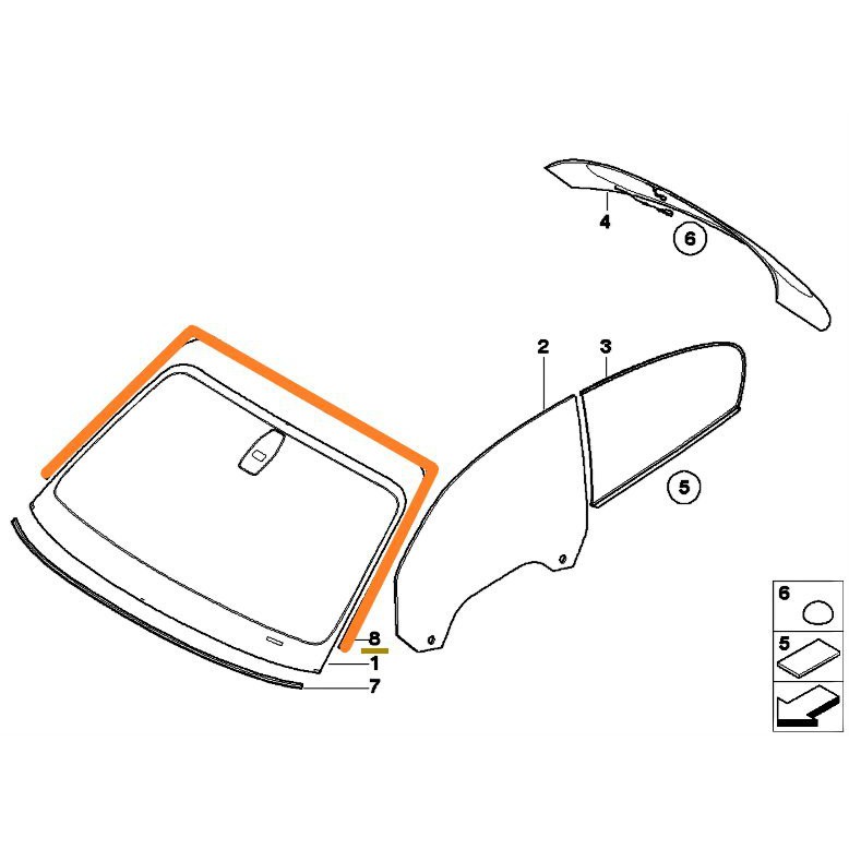 德國原廠BMW E87 E82 E88前擋風玻璃上膠條 後擋風玻璃 密封條118 120 135