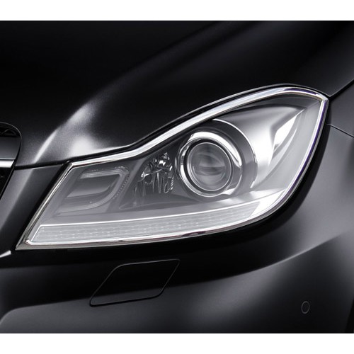 圓夢工廠 Benz 2011~14 兩門 C204 C180 C250 C350 C63 改裝 鍍鉻銀車燈框飾貼 前燈框