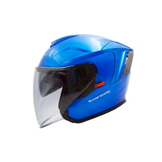 ZUVER RO-2 ST-002 亮光藍 素色 內墨鏡 3/4 半罩 安全帽 【 歐樂免運】