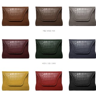 Minidaily. 韓國連線代購 牛皮鱷魚紋信封小真皮夾 ❌bucks&leather