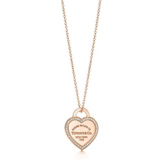 Tiffany & Co. 二手真品 愛心 心型 18k金 鑽石項鍊