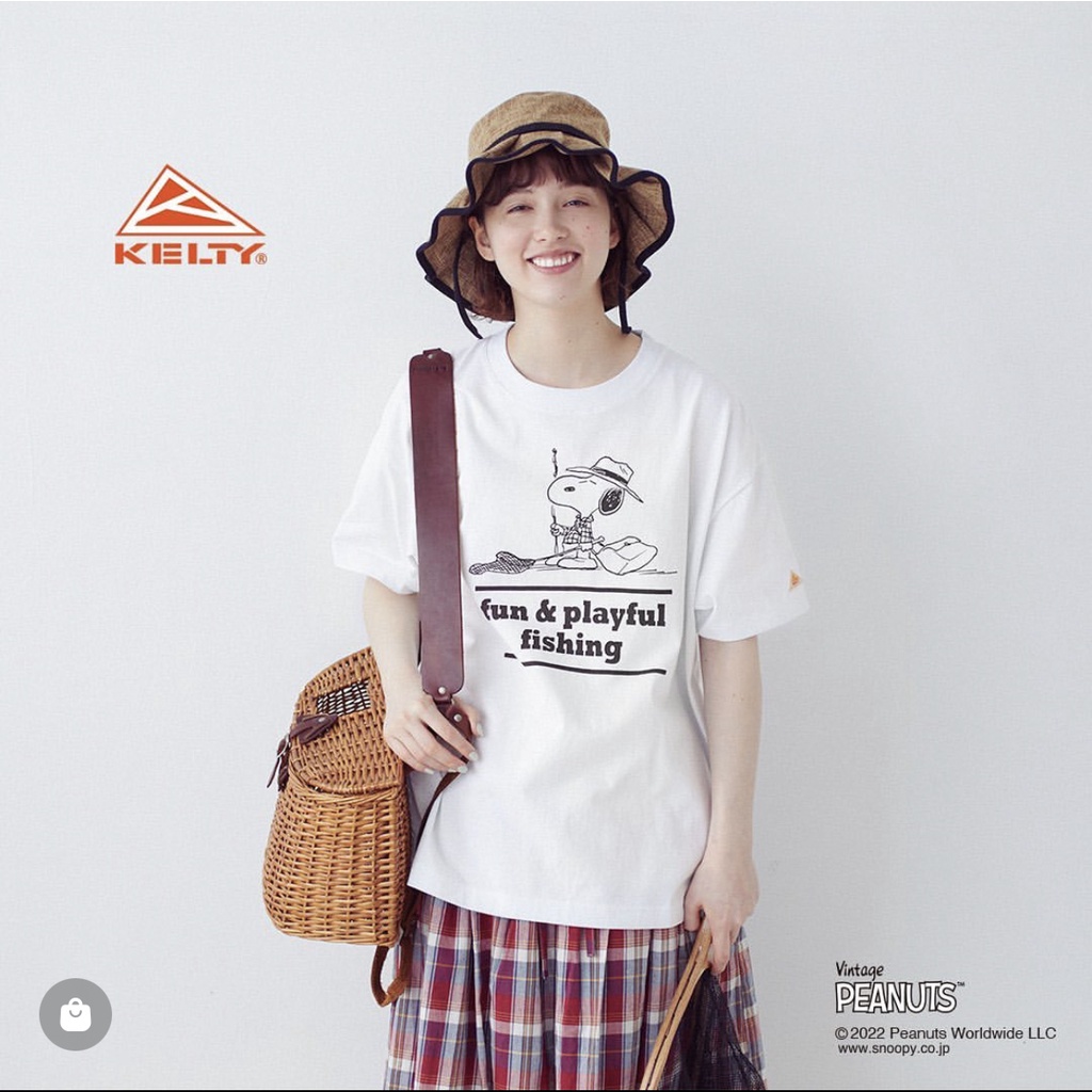 Samansa Mos2【KELTY】PEANUTSフィッシングプリントTシャツ/聯名款T恤