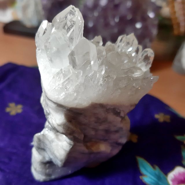 《秀晶石-06》天然水晶  骷髏頭造型 白水晶鎮