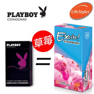 效期品 出清 LifeStyle & PlayBoy 花花公子 保險套 草莓型 多重享受（12入/盒）