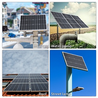 太陽能板18V50W剛性玻璃太陽能電池板套件鋁框單晶光伏板發電系統面板組件太陽能家用房車屋頂路燈發電 #8