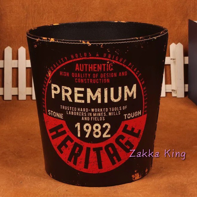 [HOME] 美式復古圓桶 大號收納桶 1982 雜物桶 垃圾桶 垃圾筒 置物桶 廢紙簍 超取限3件
