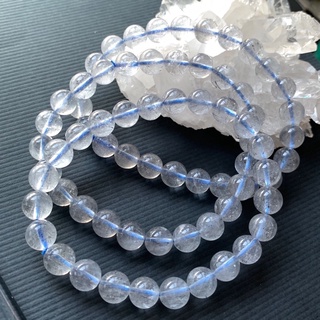 僅此一波-藍銻礦/藍髮晶幽靈共生藍超七帶髮絲8mm+（單圈）手珠手鍊DIY串珠手做項鍊-點點水晶