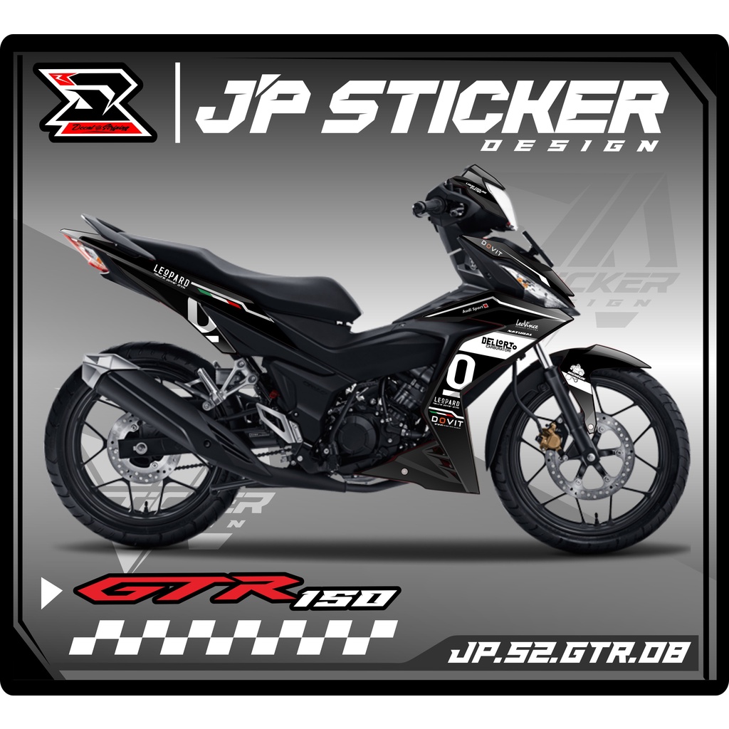 Gtr 貼紙條紋 GTR 150 摩托車貼紙 Honda SUPRA GTR 150 全息圖變化列表 08