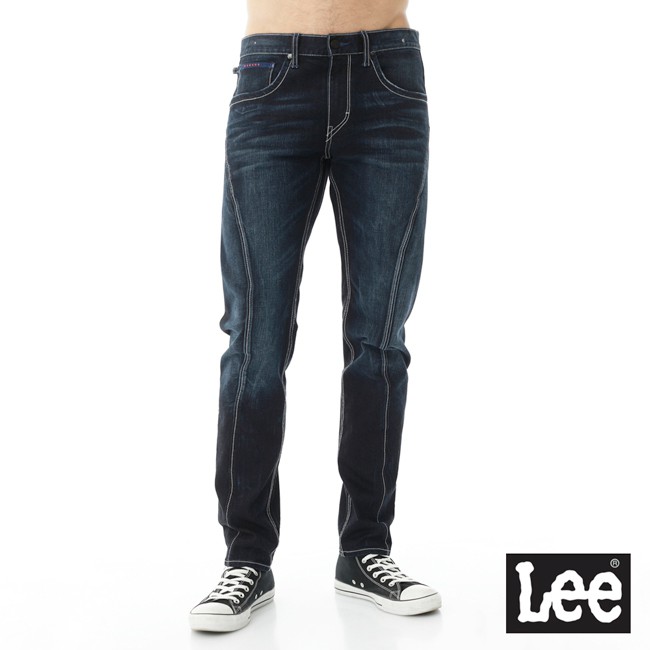Lee 755 保暖低腰標準小直筒3D牛仔褲 男 Urban Riders Magma 中藍LL1601882TE