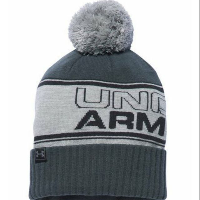 日本UA under armour 保暖針織毛球毛帽