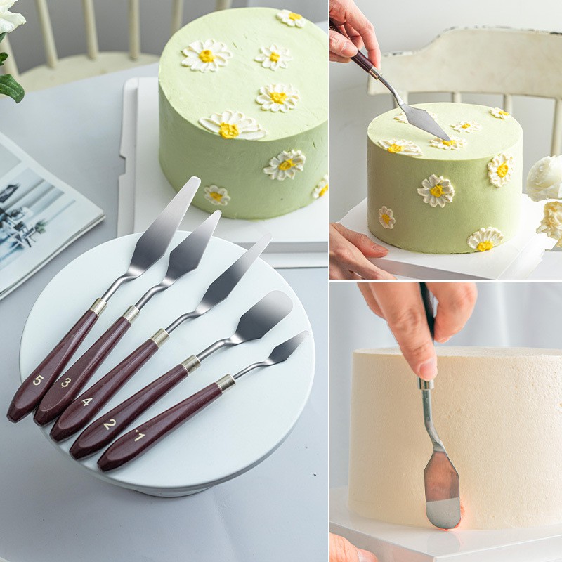 刮刀抹刀5件套 蛋糕抹面刮刀裱花抹平抹面奶油小抹刀 烘焙工具5件套