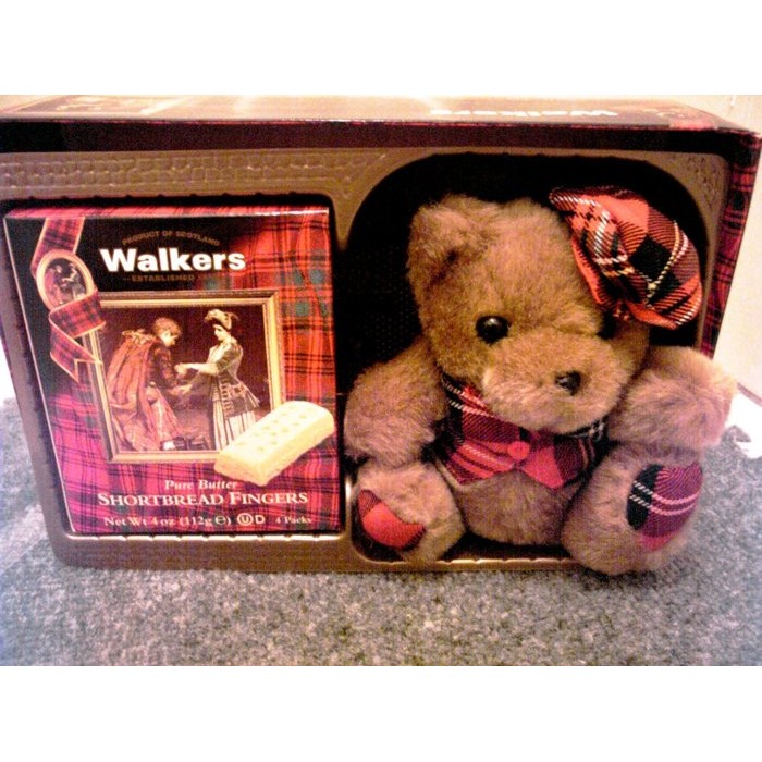 【熊麻吉】TED 泰迪熊｜貝雷帽 格紋熊｜蘇格蘭皇家餅乾禮盒/ Walkers Tartan Teddy Bear