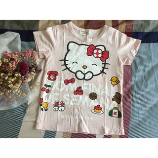 女童Kitty粉紅短袖上衣 size：5碼