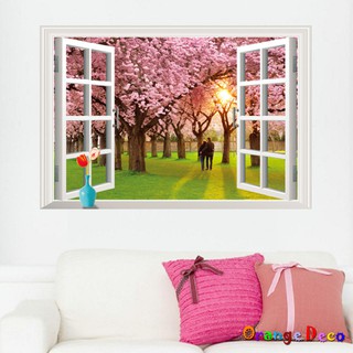 【橘果設計】櫻花樹窗戶 壁貼 牆貼 壁紙 DIY組合裝飾佈置