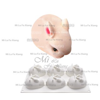 麋路花巷☆義大利款(大)3D立體6連兔子模慕斯模。翻糖蛋糕頂級模具翻模巧克力模慕絲模矽膠模