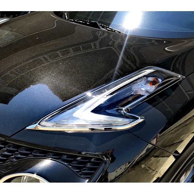 圓夢工廠 Nissan Juke 2015 16 17 18 19 改裝 鍍鉻銀 車燈框飾貼 引擎日型燈 銀框飾貼