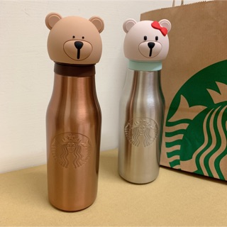 特價出：星巴克現貨/星巴克男Bearista不鏽鋼水瓶 女Bearista不鏽鋼水瓶16oz 耶誕禮物情人節交換禮物