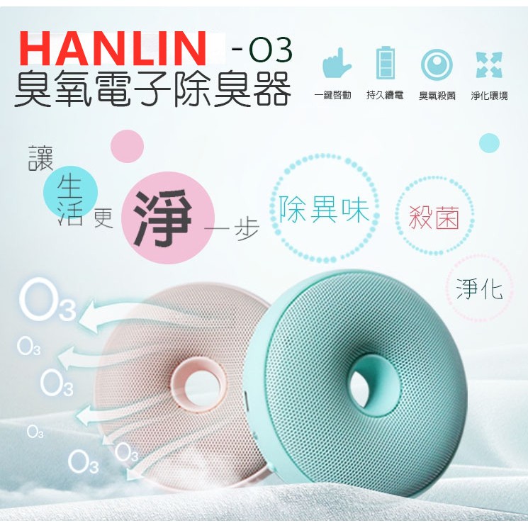 HANLIN-O3臭氧殺菌防霉電子除臭器異味、殺菌、防霉、消毒車內/家用/旅行/衣櫃/鞋櫃/廚房/寵物舍/廁所/冰箱