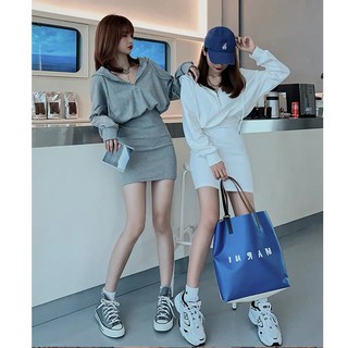 現貨 懶人穿搭款 韓妞款連帽拉鍊長袖洋裝#學生洋裝#女生洋裝#約會款#衛衣洋裝#包臀洋裝#連衣裙#連帽洋裝