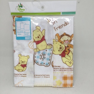 日本製 迪士尼小維尼紗布三件組 嬰幼兒口水巾 手帕
