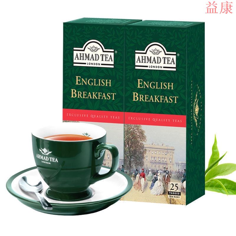 【臺灣出貨】【2盒 共50包】英國AHMAD TEA亞曼 英式早餐紅茶 原裝進口紅茶包 正品 益康養生館